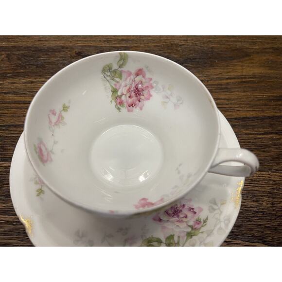 Theodore Haviland Limoges France Antique Teacup Roses with Impressed Stamp - Picture 3 of 11